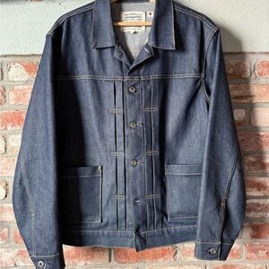 Levi's type 2 Dark Indigo Denim Shirt Jacket made and Crafted japanese fabric